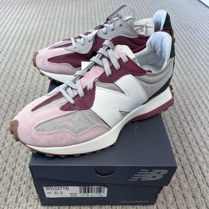 New Balance 327 - women’s size 9.5 - pink/grey/white/maroon